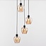 4-light pendant light Raleigh - amber glass