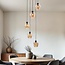 5-light pendant lamp with Amber glass - Glendale