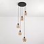 5-light pendant lamp with Amber glass - Glendale