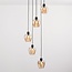 5-light pendant lamp with Amber glass - Glendale