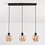 3-light pendant light Vegas - amber glass