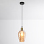 -light pendant lamp Verona amber - elongated bulging glass