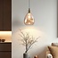 1-light pendant lamp Verona amber - teardrop bulging glass