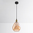 1-light pendant lamp Verona amber - teardrop bulging glass