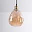 1-light pendant light Verona - domed teardrop amber glass