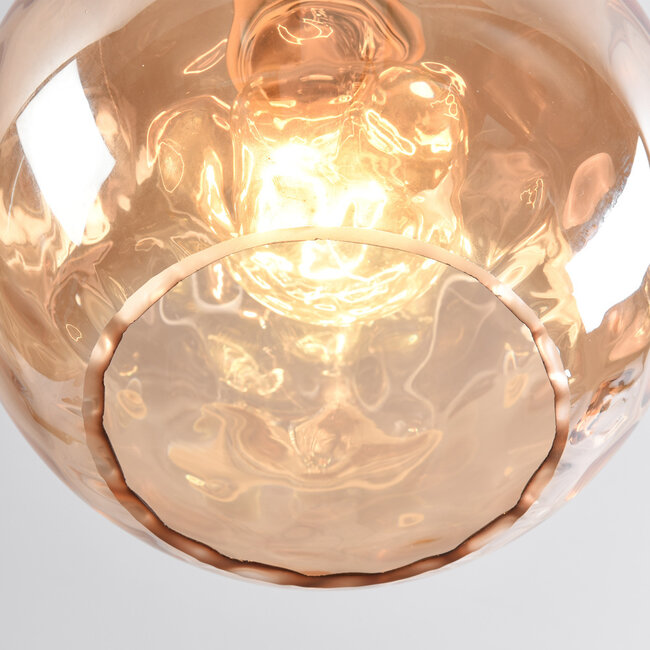 1-light pendant lamp Verona amber - round bulge