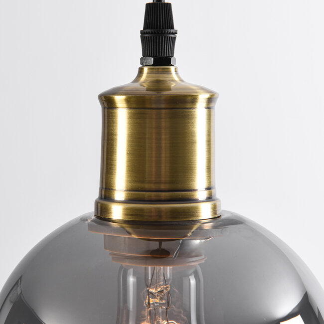 -light pendant lamp Verona smoked glass - elongated smooth glass