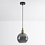 1-light pendant light Verona - round smoked glass
