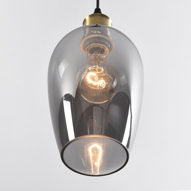 Pendant lamp Verona - Smoked glass mirror effect - elongated glass