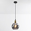 1-light pendant lamp Verona smoke mirror effect - round glass