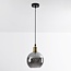 1-light pendant light Verona - round smoked glass with mirror effect