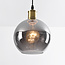 1-light pendant lamp Verona smoke mirror effect - round glass