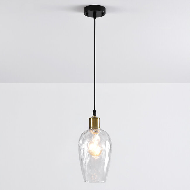 1-light pendant light Verona - domed elongated clear glass