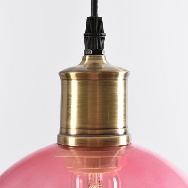 1-light pendant lamp Liya in red glass, variant 3
