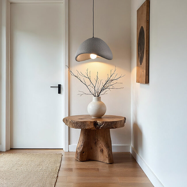 Wabi-Sabi pendant lamp Cemento grey stone effect - 38 x 30 cm