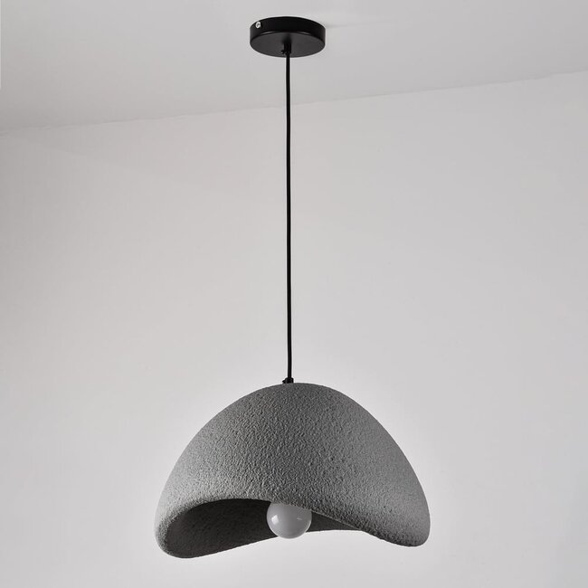 Wabi-Sabi pendant lamp Cemento grey stone effect - 38 x 30 cm
