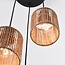 Canico 3-light pendant light - black with rope