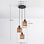 3-light Boho pendant lamp Canico with rope