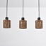 Carrizo 3-light pendant light - black with rope