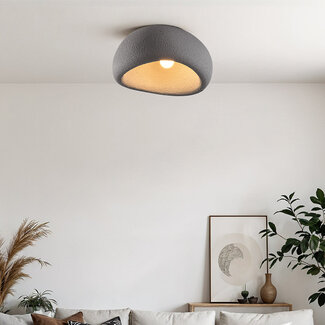 Wabi-Sabi ceiling light Stone Craft with stone effect 48 x 38 cm - grey