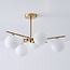 6-light ceiling light Venezia - gold with opal glass