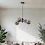 4-light pendant light Firenze - black with smoked glass