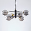 Pendant light Murano with smoked glass, 6-light