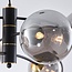 6-light pendant light Murano - black with smoked glass