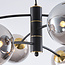 Murano pendant lamp with smoked glass, 6-light