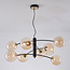 Black Torino pendant lamp with Amber glass, 8-light