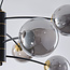 8-light pendant light Torino - black with smoked glass
