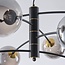 Torino pendant lamp with smoked glass, 8-light - Black