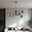 Pendant light Torino with smoked glass, 8-light - black