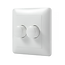 2 wall dimmer switch - recessed 2 x 0-200W