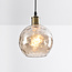-light pendant lamp Lotte - cognac glass with bulge