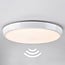 White flush ceiling lights Ø35.2 cm with emergency unit and sensor - CCT switch 3000K/4000K/6000K