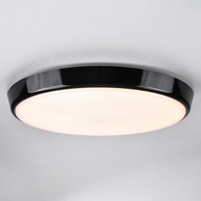 Black flush ceiling lights Ø35.2 cm with emergency unit - CCT switch 3000K/4000K/6000K
