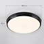Black flush ceiling lights Ø35.2 cm with emergency unit - CCT switch 3000K/4000K/6000K
