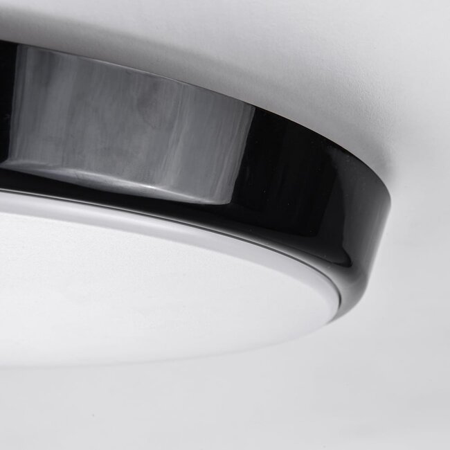 Black ceiling light with emergency unit and sensor - CCT switch