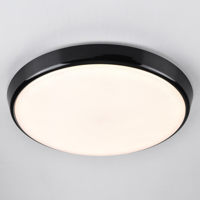 Black Ø35.2 cm flush ceiling lights with adjustable colour temperature