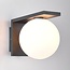 Outdoor wall light in anthracite with opal white polycarbonate shade - Luna
