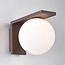 Brown outdoor wall light with opal white polycarbonate shade - Luna