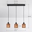 Braided rope pendant lamp, 3-light - Carrizo