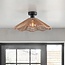 Carta 1-light ceiling light- black with rope