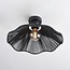 Boho-chic ceiling lamp Carta Black with rope Ø40 cm