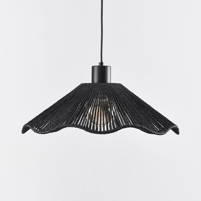 Black pendant lamp with braided rope - Artigo