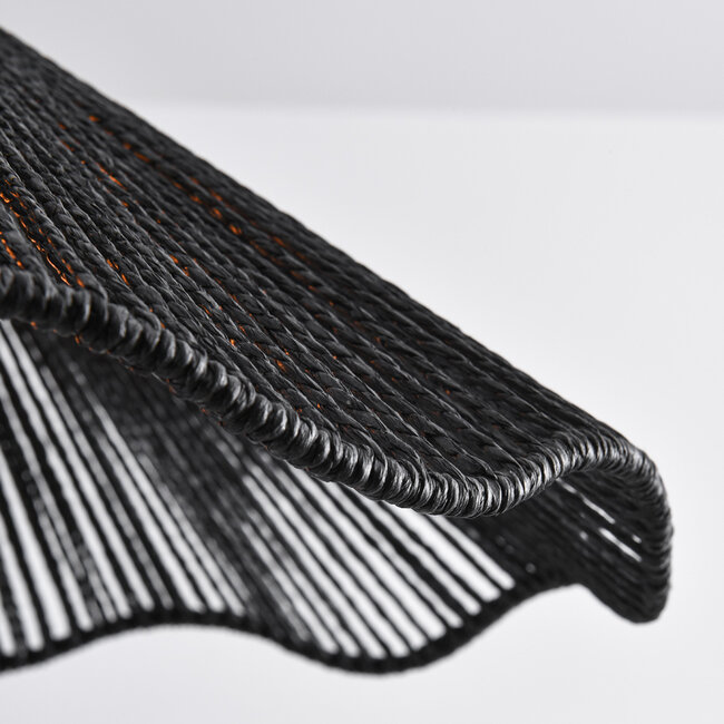 Black pendant lamp with braided rope - Artigo