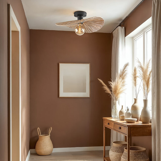 Satu ceiling light with woven raffia paper Ø38 cm