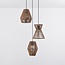 Bohemian pendant lamp with braided rope, 3-light - Tiga