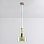 Pendant light Rurka gold with green glass